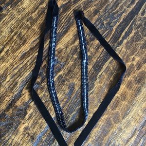 Navy beaded tie belt